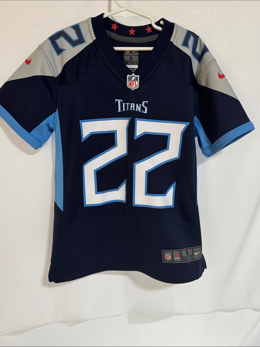 Nike Tennessee Titans Derrick Henry #22 Navy & Light Blue Jersey Youth S